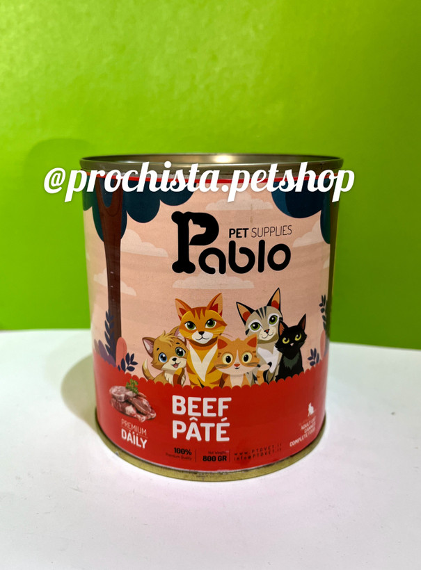 کنسرو ۸۰۰ گرمی پابلو گربه طعم گوشت خالص